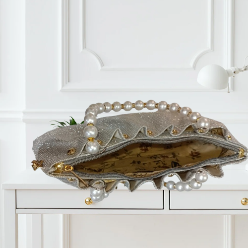 Partywear Clutch Sling bag for girls Pearl Satchel bags