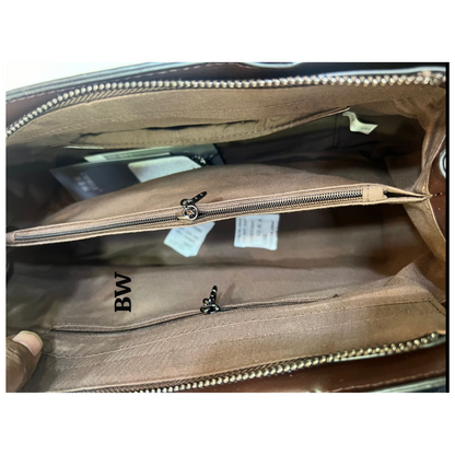 Embossed Leather Look Handbag - Dual Handle Shoulder Tote