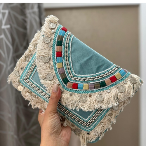 Handmade Boho Designer Clutch Bag