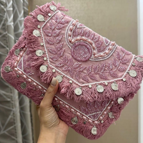 Handmade Boho Designer Clutch Bag