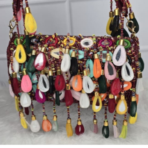 bridal mirror work handbag