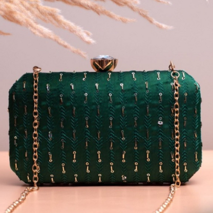 clutch for women green color trendy