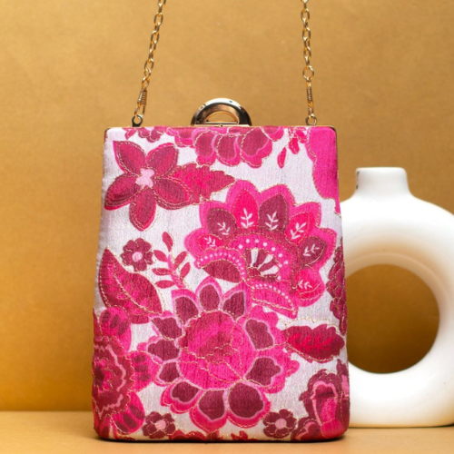 partywear pink color clutch