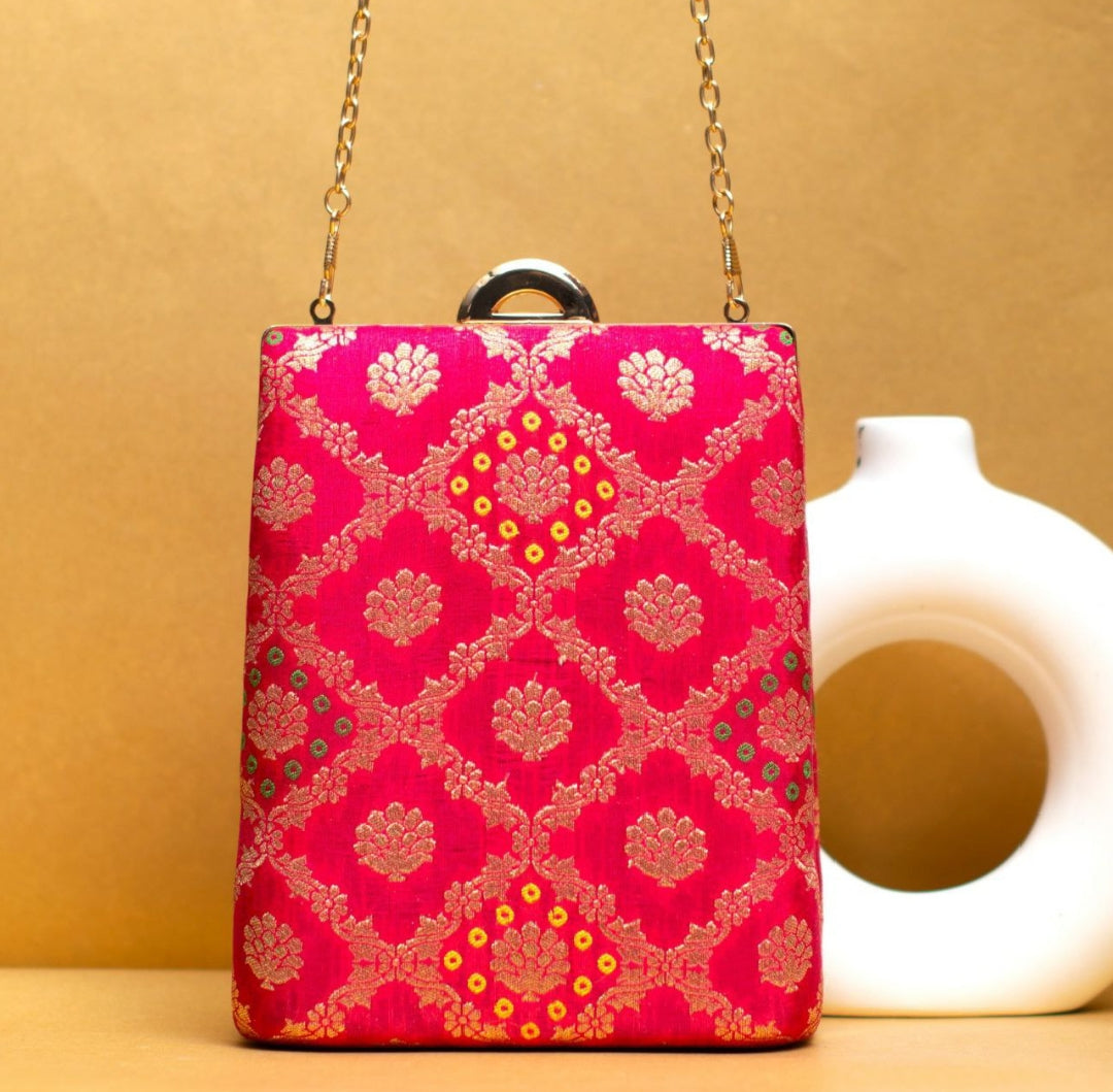 bridal red color clutch