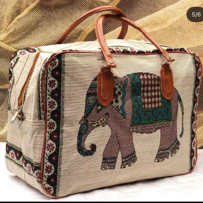 white color handcrafted handbag