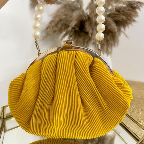 yellow color potli batua bag